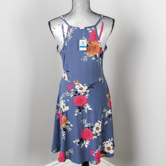 NWT Planet Gold Blue  Skater Dress Juniors XL - Picture 3 of 5